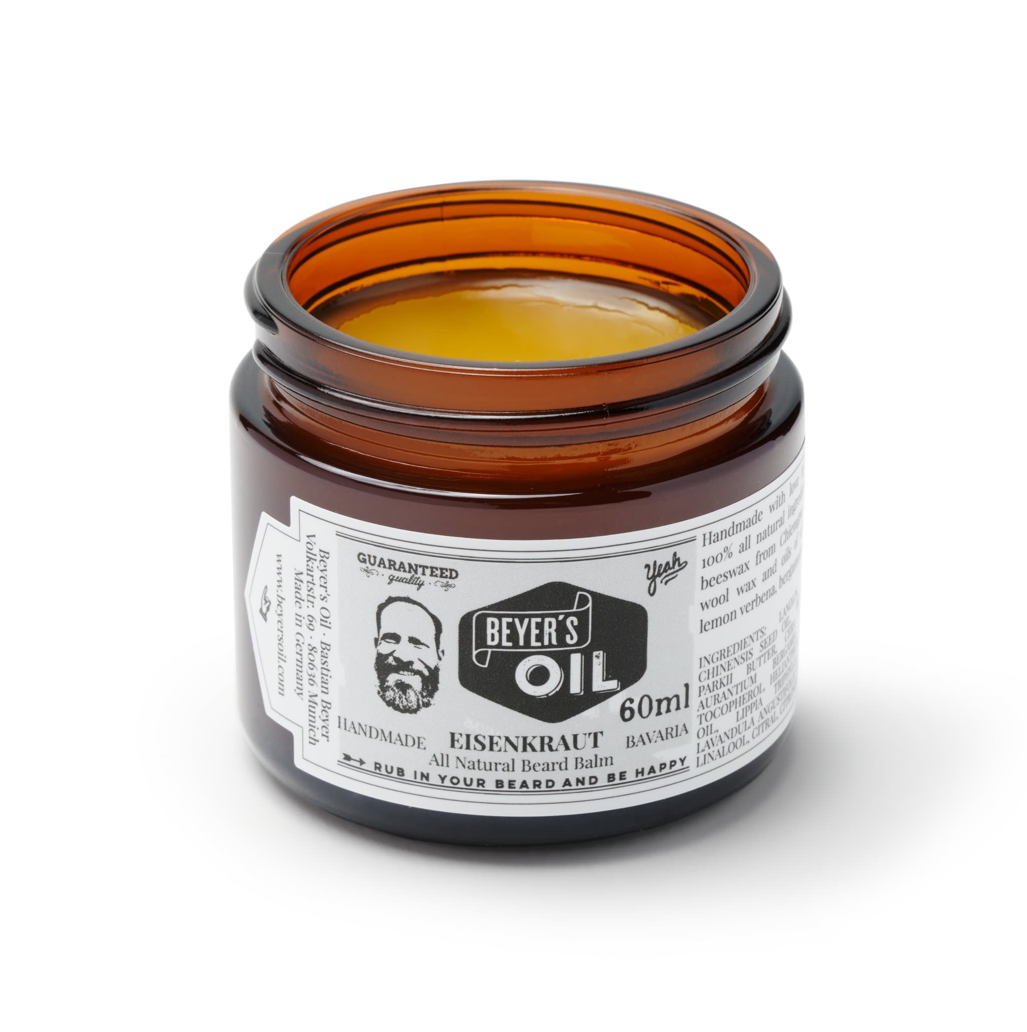 Beyer’s Oil Bartbalsam Eisenkraut Tiegel Offen