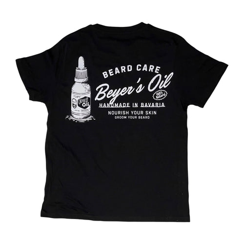 Beyer’s Oil Tshirt Bottle Black Back
